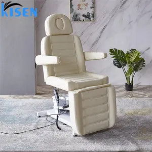 Durable massage treatment table chair with 1 2 motors beauty ergonomic spa facial bed with stool can custom logo