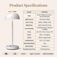 Machine à sons apaisants avec veilleuse RGB, 10 sons relaxants, lampe principale à intensité variable, rechargeable Type-C, marque privée d'usine avec 16 ans d'expérience