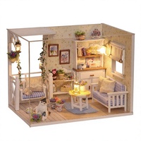 Zhiqu House Diy Wooden Cabin Kitten Diary Handmade Building Model Toys for Girls' Best Friends Birthday Gifts Color Box