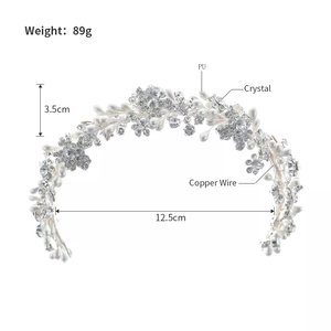 Nouvelle couronne et diadèmes de mariage en cristal fait à la main, fleur en strass PU, accessoires de coiffure de mariée, spectacle de bal, reine - Product Image 2