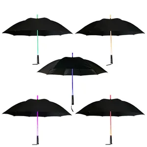 YS-1101高品质棒伞，带变色发光二极管轴和手电筒手柄定制标志发光二极管直伞