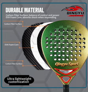 <span class=keywords><strong>Raqueta</strong></span> de Pádel Personalizada Qingyu Sport, <span class=keywords><strong>Raqueta</strong></span> de Tenis de Playa de Fibra de Carbono de Grado Competitivo, Fábrica para el Mercado Norteamericano - Product Image 5
