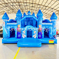 Château Gonflable Glacé et Neigeux en PVC pour l'Extérieur, Parc de Trampoline Gonflable, Château de Saut, Jeu d'Aventure Combiné pour Enfants
