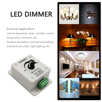 Variateur de luminosité LED rotatif manuel DC12-24V 8A, PWM, réglage progressif de la luminosité, bouton de variation, interrupteur de gradation pour bande LED monochrome