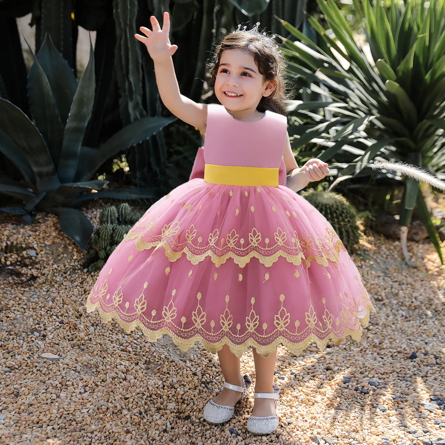 FSMKTZ Flower Frock Design For Girls Wedding Flower Girl Dress Patterns Girls Birthday Party Princess Dresses