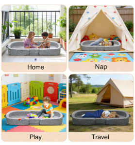 Sofá Cama de Espuma Plegable Portátil Multifuncional con Funda Lavable Personalizada para Niños, Ideal para Viajes y Campamentos al Aire Libre - Product Image 2