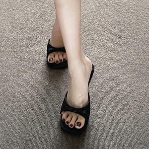 Nouvelles sandales d'été à talons hauts avec <span class=keywords><strong>petit</strong></span> nœud, style mule, pour <span class=keywords><strong>femme</strong></span> - Product Image 2