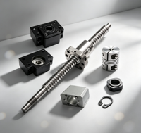 REALMAX W04 Ensemble de vis à billes SFU1204 SFU1605 SFU1610 SFU2005 L250-1450mm Écrou simple BKBF10 Accouplement C7 Support d'extrémité