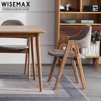WISEMAX FURNITURE Chaise de salle à manger minimaliste en bois massif PU cuir rempli d'éponge mobilier de salle à manger chaise de loisirs pour restaurant