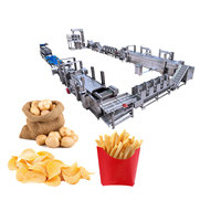 Máquina Pequeña para Hacer Papas Fritas Shepody, Línea de Producción de Papas Fritas de Acero Inoxidable, Completa desde el Pelado hasta el Envasado