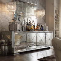 Meuble TV moderne de luxe avec miroir en cristal et diamant Meuble de salon ajustable en bois et MDF pour la chambre à coucher de la maison ou de l'hôtel
