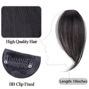 Prix de gros Perruques de cheveux synthétiques pour femmes, avec franges latérales invisibles à clips, effet cheveux humains longs - Product Image 5