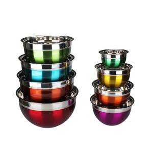 Lot de 5 bols à mélanger et à préparer pour repas sains en acier inoxydable poli miroir - Product Image 1