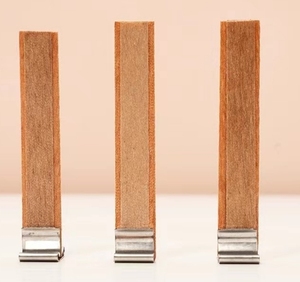 <span class=keywords><strong>Mèche</strong></span> en Bois de Haute Qualité pour <span class=keywords><strong>Bougie</strong></span> avec Base <span class=keywords><strong>à</strong></span> Clip, Combustion de Cire de Soja Sans Fumée, Son Crépitant, pour Fabrication de Bougies - Product Image 5
