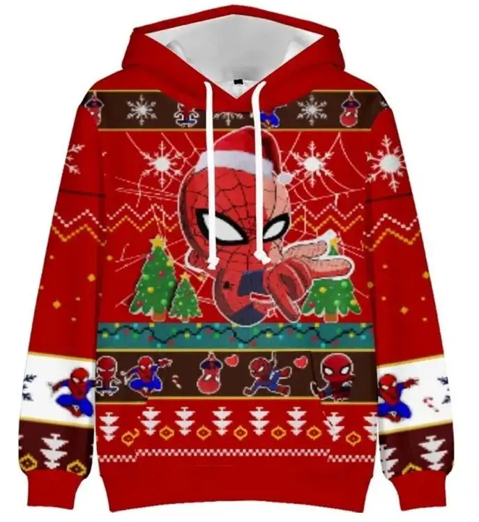 Merry Christmas Santa Claus Streetwear Hoodies For Coupels Christmas 3D Printing Funny Hooded Sweatshirts