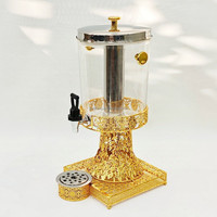 Economische Holle-Gesneden Drank Dispenser Grote Capaciteit 8l Roestvrij Staal Vruchtensap Drank Dispenser Goud Serveerapparatuur