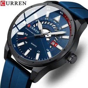 Montre de sport de luxe pour homme CURREN 8421, style business et mode, étanche 3 ATM, bracelet en caoutchouc, mouvement à quartz, livraison directe - Product Image 1