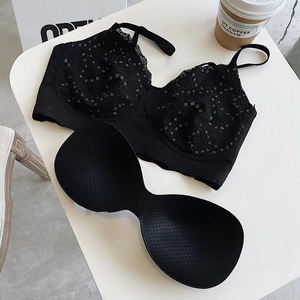 Reggiseno da donna di nuovo Design coppa sottile <span class=keywords><strong>con</strong></span> <span class=keywords><strong>ferretto</strong></span> in pizzo floreale moda coppa profonda <span class=keywords><strong>fascia</strong></span> lunga che raccoglie reggiseno di grandi dimensioni - Product Image 5