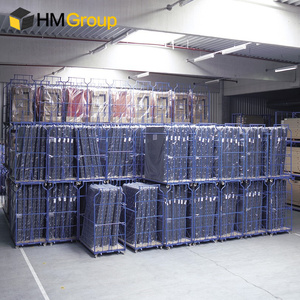 Chariot <span class=keywords><strong>de</strong></span> manutention logistique d'entrepôt, type N, à 3 côtés, empilable, cage à roulettes - Product Image 5
