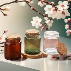 Vente en gros récipient vide bocaux à bougies en verre de cire de soja récipients à bougies d'aromathérapie avec bouchon en <span class=keywords><strong>liège</strong></span> - Product Image 4