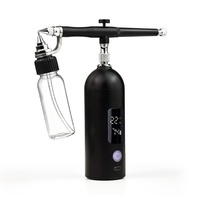 Aérographe professionnel autonettoyant à pression pour kit de barbier (barbe et ligne des cheveux) avec batterie longue durée et affichage LED de l'alimentation