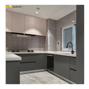 Hot bán tùy chỉnh hiện đại HPL keuken sơn mài tủ bếp với vòi nước và bản lề thiết kế đơn giản cho không gian nhỏ - Product Image 1