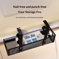 Organisateur de câbles en fonte pour sous-bureau, rétractable, sans perçage, support de rangement pour multiprises, fente de rangement, fixation par pince de bureau SN-U03