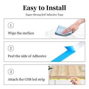Tira de LED COB azul superbrillante para dormitorio, DC12V 24V 8MM, cinta de LED flexible - Product Image 6