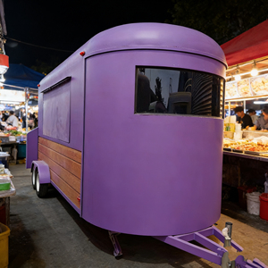 Carrito de Comida Móvil de Estilo Vintage, Retro, para Puestos Callejeros, Mercados Nocturnos, Jugos, Snacks, Comida Frita, Negocio de Venta Ambulante - Product Image 1