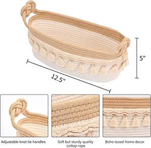 Mignon petit <span class=keywords><strong>panier</strong></span> cadeau en tissu rectangulaire pour baby shower vide tissé stockage pour pépinière ou papier <span class=keywords><strong>toilette</strong></span> cadeaux décoratifs - Product Image 6