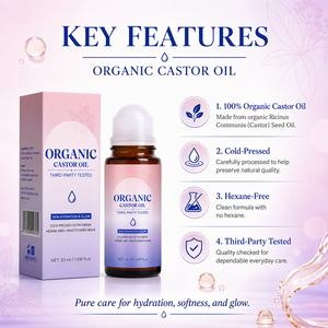 Aceite <span class=keywords><strong>de</strong></span> Ricino Orgánico Natural Prensado en Frío, Hidratante, Reparador <span class=keywords><strong>de</strong></span> <span class=keywords><strong>la</strong></span> Barrera Cutánea, Suavizante, con Aceite <span class=keywords><strong>de</strong></span> <span class=keywords><strong>Rosa</strong></span> <span class=keywords><strong>Mosqueta</strong></span> y Cuarzo <span class=keywords><strong>Rosa</strong></span>, 50 ml - Product Image 4