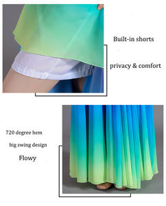 Vestido Largo de Danza del Vientre con Degradado de Color, Falda de Danza Lírica de Gasa, Ropa de Danza de Ballet para Danza del Vientre, Disfraces Modernos para Actuaciones - Product Image 6