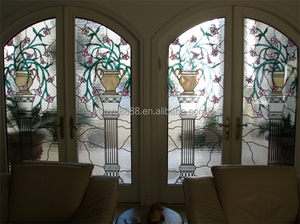 Vitrail européen artisanal sur mesure, structure solide, motif arbre panoramique, pour fenêtre et porte, décoration moderne pour hôtel, église, salle à manger - Product Image 4