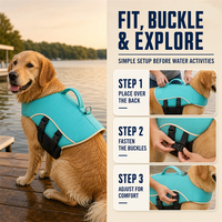 Gilet de sauvetage pour chien avec poignée et sangles réglables pour la natation, la navigation de plaisance, la plage et la sécurité aquatique