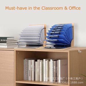 Creative wooden <b>file</b> organizer, home book and magazine organizer, office desktop <b>file</b> <b>storage</b> rack - Product Image 2