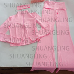 Valentinstag 2026 Frühling Maßgeschneidertes Streetwear-Trainingsanzug-Set Y2K Reißverschlussjacke und Umschlag-Schlaghose 2-teiliges Set Damenkleidung - Product Image 2