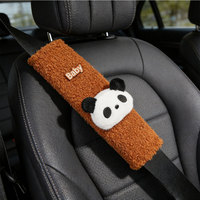 Coussin de ceinture de sécurité en peluche douce, motif animal mignon, housse de ceinture de sécurité en laine d'agneau YECAI, protection universelle pour ceinture de sécurité de voiture