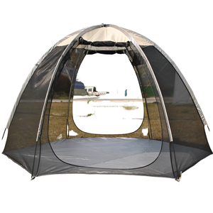 Carpa <span class=keywords><strong>de</strong></span> verano individual para 6 personas, tipo gazebo, para acampar al aire libre, con dosel, protección solar, impermeable, con una habitación y malla. - Product Image 1