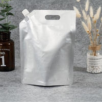 Sachet souple transparent en PE avec bec verseur vertical pour jus, lait, aliments, camping, vodka, whisky, emballage liquide, vente en gros