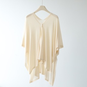 Nuevo estilo de verano Casual <span class=keywords><strong>manga</strong></span> de murciélago Top <span class=keywords><strong>mujer</strong></span> Irregular de longitud media Poncho de protección solar - Product Image 2