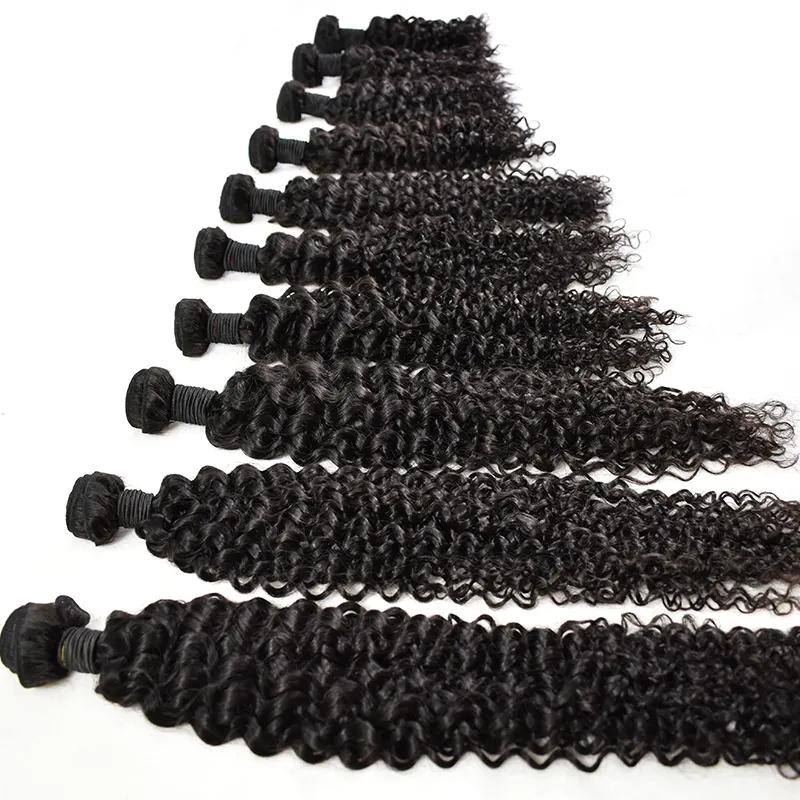 100% cheveux cuticules vierges longueur réelle faisceaux de cheveux bouclés birmans peuvent être teints à n'importe quelle couleur