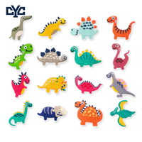 Patch brodé personnalisé en tissu non tissé, motif animaux dinosaures, applique thermocollante mignonne en forme de dinosaure