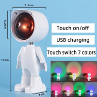 Projecteur de coucher de soleil Robot lumière d'ambiance intérieure Led veilleuse arc-en-ciel projecteur de coucher de soleil Robot astronaute lampe de nuit accessoires Photo