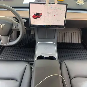 2024 tous temps ensemble complet couverture 3D tapis de sol adapté tapis de pied de voiture pour Tesla modèle Y tapis de bord anti-rayures 9 pièces conduite à droite