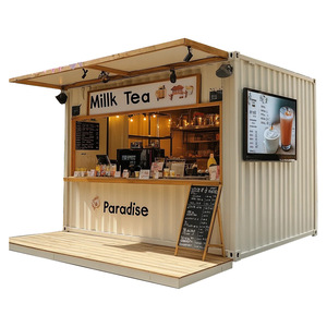 ร้านค้าชานมแบบตู้คอนเทนเนอร์ดัดแปลง ดีไซน์อุตสาหกรรมทรงสี่เหลี่ยม - Product Image 1