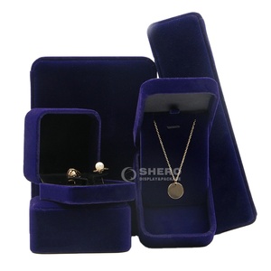 Durable Premium Velvet Jewelry Set <b>Box</b> for Rings <b>Earrings</b> Pendants Customizable Logo Portable Luxury Storage Display Multi Color - Product Image 1