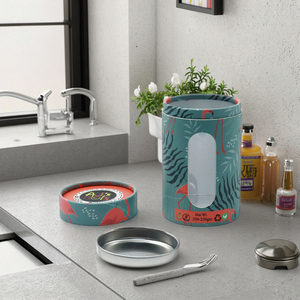 Custom Recyclable Round Cylinder Cardboard Food Storage <strong>Containers</strong> Food Grade <strong>Paper</strong> Packaging for Seasoning Nuts Ingredient - Product Image 1