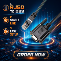 Kabel Konsol DB9 Female ke RJ45 Male 8P8C CAT 5e Adaptor Port Serial