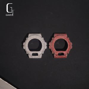 Caja de Reloj DW6900 con Incrustaciones de Diamantes Moissanite Color Granate, Bisel de Moda, Plata 925, VVS, Estilo Hip Hop para Hombre - Product Image 1