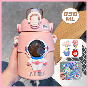 अंतरिक्ष यात्री बच्चों की दोहरी दीवार वैक्यूम 316 स्टेनलेस स्टील के पुआल कप कार्टून डिजाइन बड़ी क्षमता शिविर आउटडोर - Product Image 4